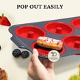thumbnail image 2 of HONGBAKE Silicone Donut Pan for Baking with Metal Frame, 3.35 Inch Large doughnut pan,donut molds for baking Nonstick Non Toxic Bakeware for Oven, Red, 2 of 7