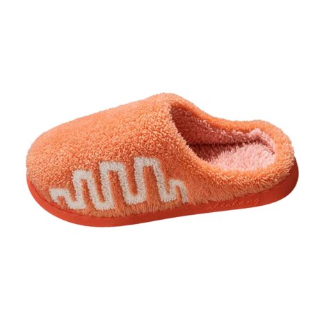 

Women Walking Shoes Winter Couples Ladies Warm Home Baotou Plush Soft Bottom Comfortable Solid Color Flat Cotton Slippers slipper for Women Plush Orange