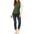 thumbnail image 2 of INSPIRE CHIC Women's Zip Up Jacket Sleeveless Anorak Utility Vest Jacket with Pockets S Green, 2 of 7