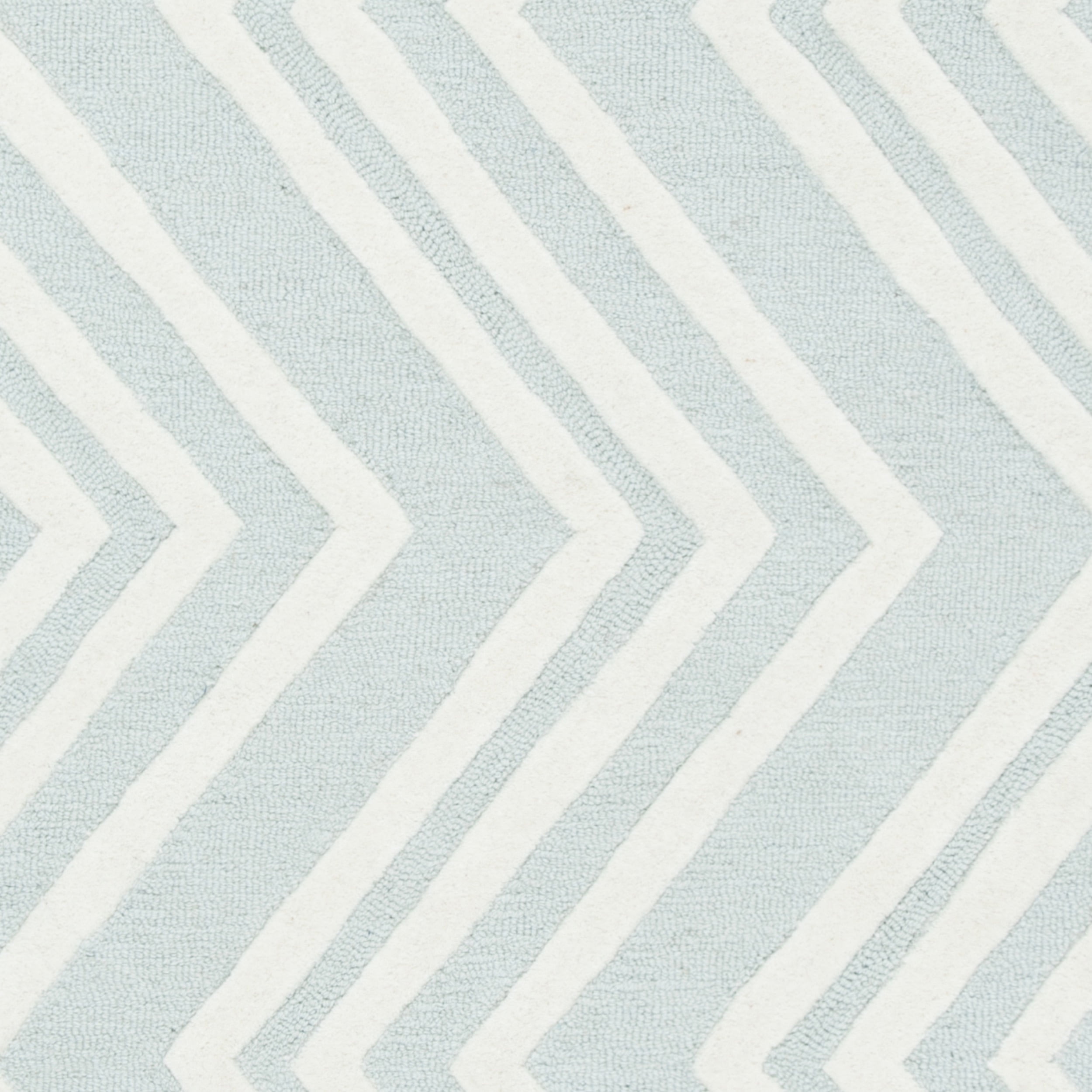 SAFAVIEH Kids Wave Chevron Wool Area Rug, Mint/Ivory, 5' x 7'
