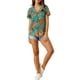 thumbnail image 2 of CAMISAS DE MUJER INSPIRADAS CHIC Hawaianas de Manga Corta con Botones Tropicales Florales S Negro, 2 of 7