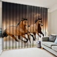 thumbnail image 3 of Cortinas de ventana Soledad de 2 Paneles con Estampado de Animales Y Decoración 3D Caballo corriendo, 3 of 9