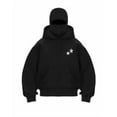 thumbnail image 2 of EMMIOL Men's Y2K Street Double Hat Oversized Hoodie Black Full Face Mask Zip Hoodie with Embroidery, 2 of 7