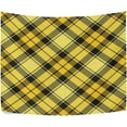 thumbnail image 2 of Yellow and Black Tartan Plaid Tapestry Wall Hanging Tapestries Happy Colorful Hippie Psychedelic Art Polyester Carpet Wall Decorative for Living Room Bedroom 60x51inch, 2 of 7