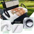 thumbnail image 5 of Golf Cart Seat Covers for 2 Seater,Burnt Orange Floral Microfiber Cart Seat Towel Blanket,Rustic Pumpkin Sunflower Botanical Striped Absorbent NonSlip Bench Seats Protector for Golf Course 51"x31", 5 of 9