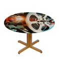 thumbnail image 3 of Orinice Film Projector Film Reel Movie Camera Round Table Cover Stain Resistant Washable Indoor Outdoor Tablecloth Kitchen Dining Wedding Parties 100% Polyester Fiber 38-42, 3 of 8