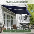 thumbnail image 6 of Aoxun Manual Retractable Awning 12x10 FT, Outdoor Patio Sun Shade Canopy with Crank Handle, Waterproof PA Coated Polyester Fabric for Backyard, Deck & Window, Blue, 6 of 8