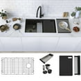 thumbnail image 1 of Stylish Undermount 33" Graphite Black Single Bowl Workstation Kitchen Sink with 5 Black accs S-613WNK, 1 of 16