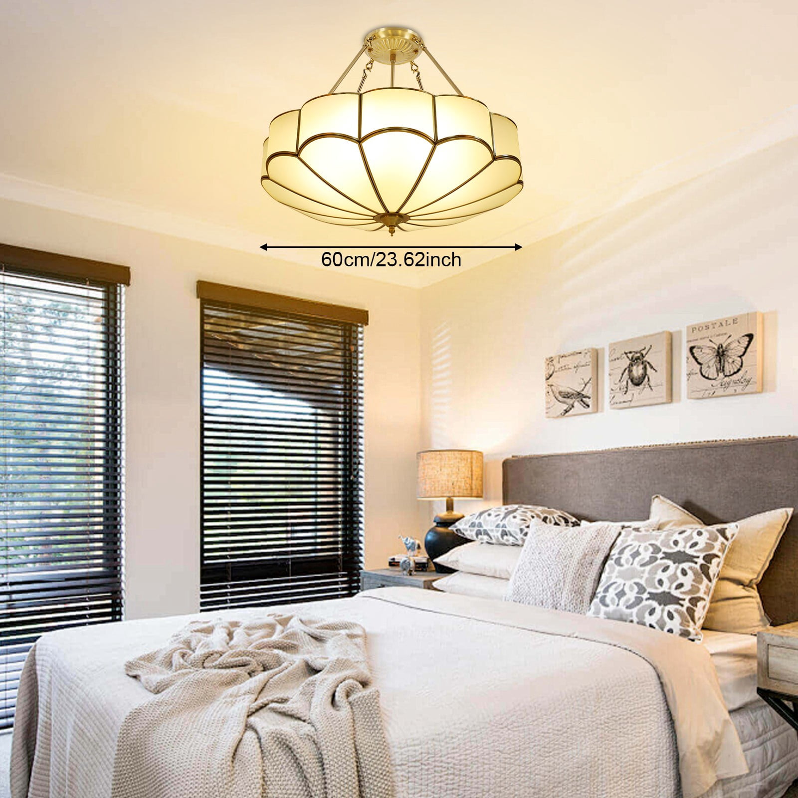 23.62*4.72in Elegant Appearance Simple Installation Gold Ceiling Light Fixture for Bedrooms, Living Rooms