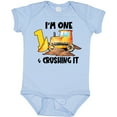 thumbnail image 3 of Inktastic I'm 1 and Crushing It Construction 1st Birthday Boys or Girls Baby Bodysuit, 3 of 5