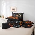 thumbnail image 5 of Manfei Halloween Spooky Pumpkin Bed in a Bag King Size,Lovely Dachshund Bed Set,Autumn Orange Leaves Bedding King Size,Super Cozy Bedroom Decorative Reversible,7 Pieces, 5 of 7