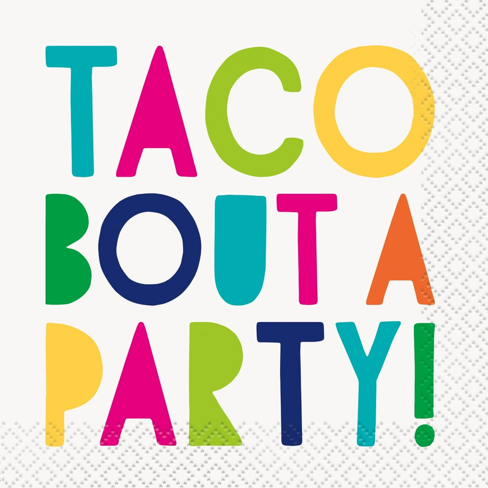 Taco Bout a Party Fiesta Paper Cocktail Napkins, 5in, 32ct Walmart