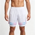 thumbnail image 2 of hoksml Men's 2-in-1 Mesh Basketball Shorts, Elastic Waist Drawstring Workout Shorts with Compression Liner, 2 of 5