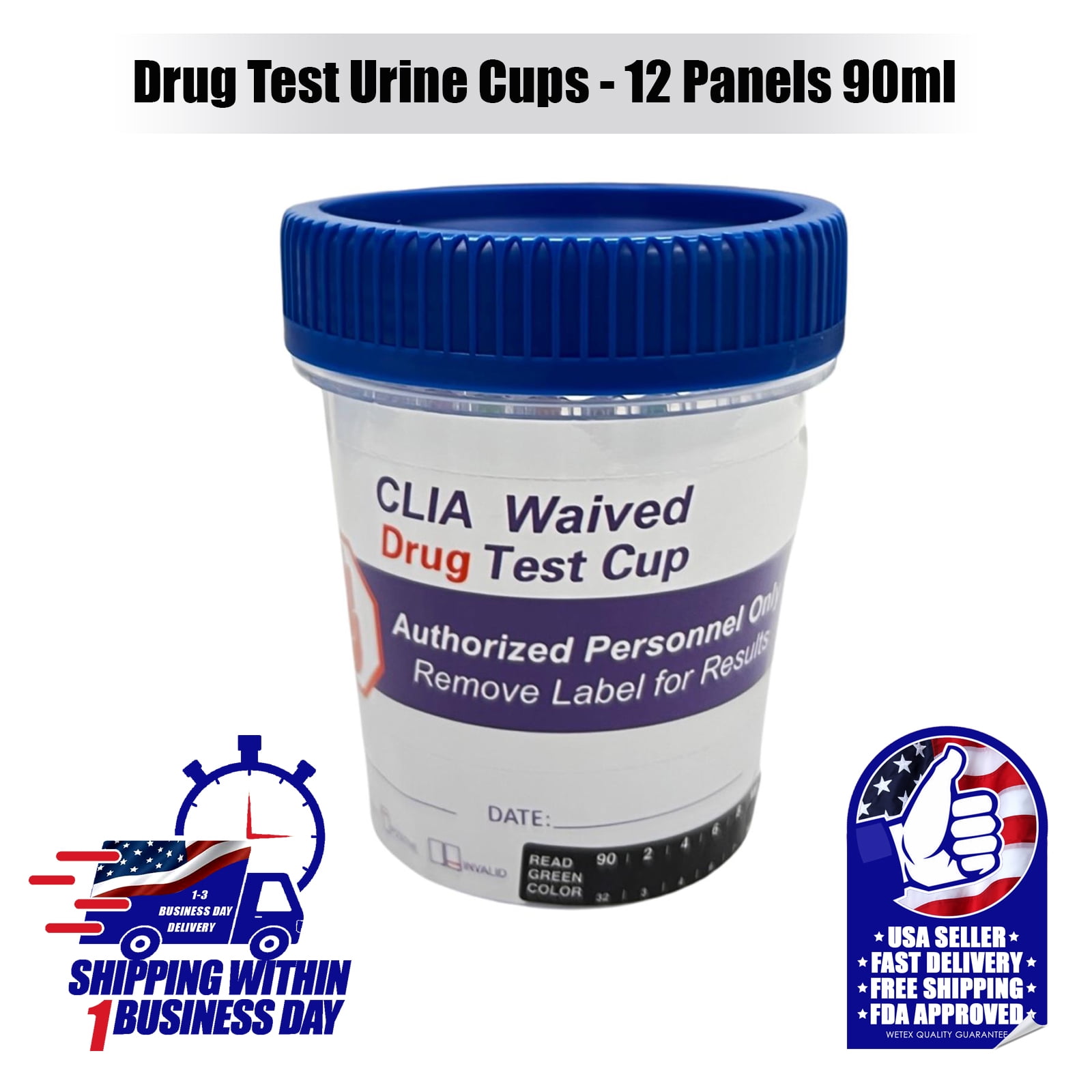 25 Cups, 12Panel Urine Dip Drug Test Cup, EXP 03/2024, 30105
