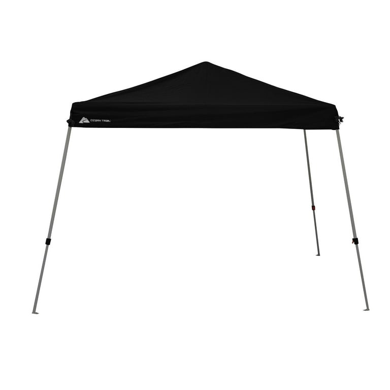 Ozark Trail 10 x 10 Instant Slant Leg Pop Up Canopy Outdoor Shading Shelter Black