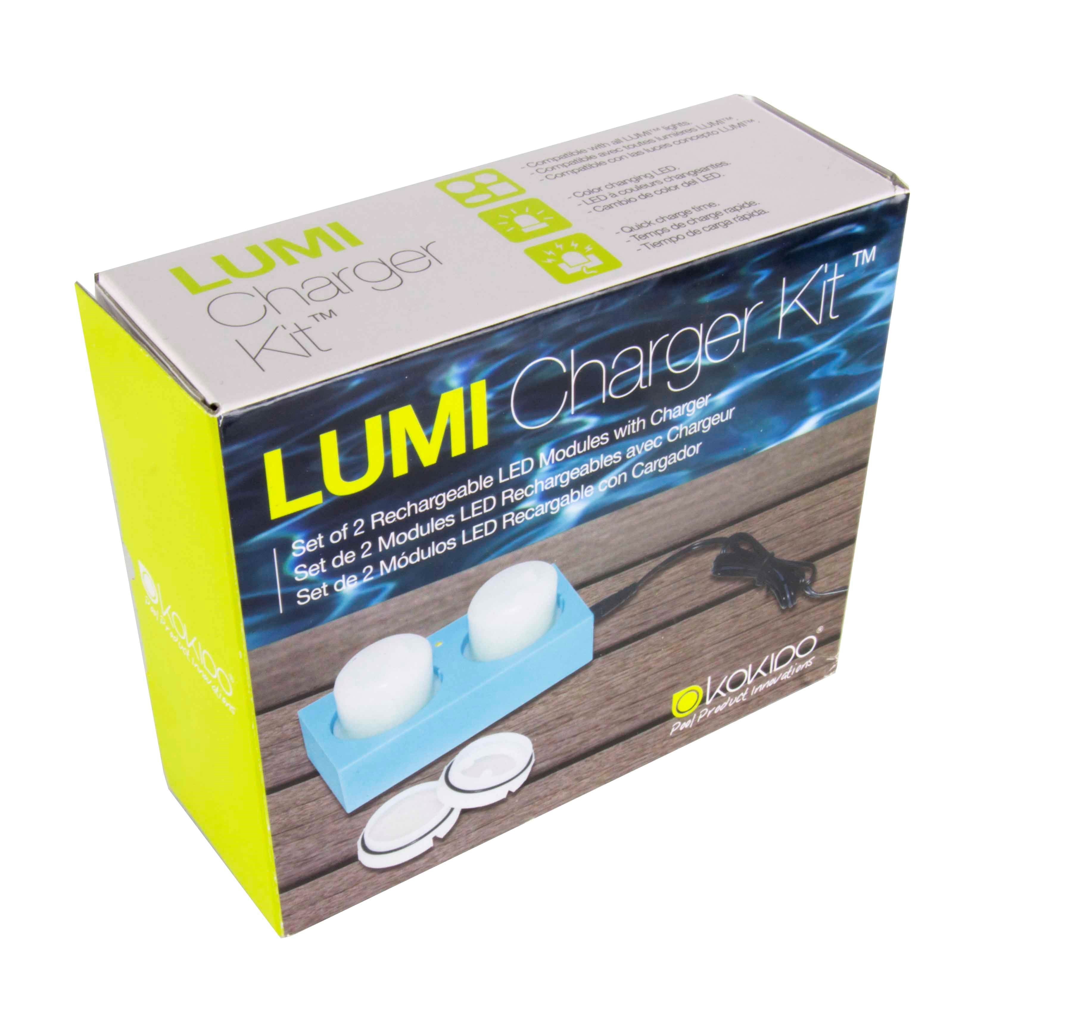 Kokido LUMI Rechargeable LED Light Modules (Set of 2) with Charger Unit Kit