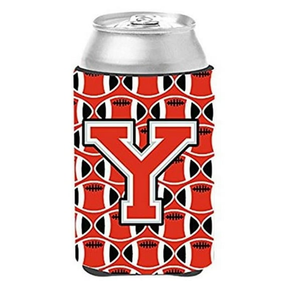 Letter Y Football Scarlet & Grey Can or Bottle Hugger