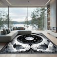 thumbnail image 2 of ODIKA 6'x9' Ultra-Soft Area Rug, Gothic Witchy Haul Mystical Symbols Arcane Stars Moons Corridor None Washable, Bare feet friendly, Silk-Touch for Guest Room, Bedroom, 2 of 7