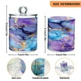 thumbnail image 2 of 4 Pack Qtip Holder Dispenser Blue Purple Marble Clear Plastic Storage Apothecary Jars for Cotton Swabs Balls Pads Floss, 2 of 7