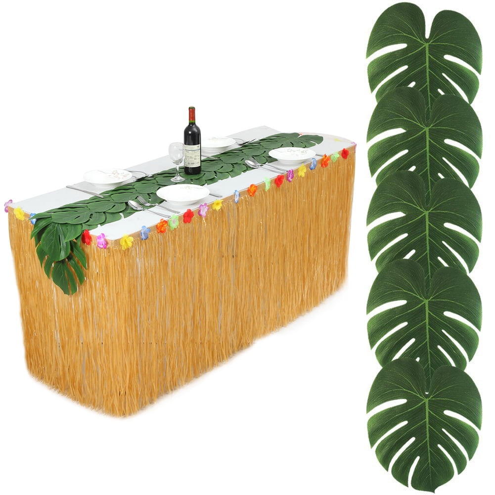 Wedding Party Artificial Hawaiian Tropical Palm Leaf Hibiscus Island Home Decor 
