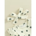 thumbnail image 6 of Arvbitana Baby Girls Jumpsuit Outfits Shamrock Print Long Sleeve Romper + Pants + Bow Headband 3M 6M 12M 18M Newborn Infant Cute Holiday 3Pcs Clothes Set, 6 of 9