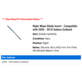 thumbnail image 2 of Right Wiper Blade Insert - Compatible with 2005 - 2010 Subaru Outback 2006 2007 2008 2009, 2 of 2