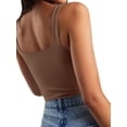 thumbnail image 3 of Women's Square Neck Sleeveless Crop Tops 2024 Cute Double Layer Seamless Slim Fit Tank Tops, 3 of 6