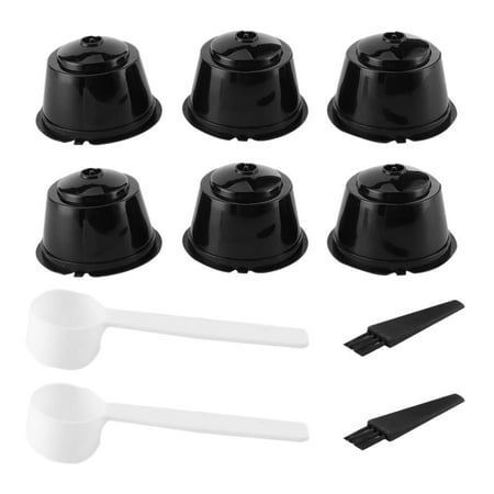 

Coffee Capsule Pods Reusable Refillable Filter Cup with Spoon Brush Set Fit for Nestle DOLCE Coffee Machines