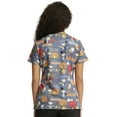 thumbnail image 3 of Tooniforms Scrubs Top For Women V-Neck Print TF614, 3 of 6