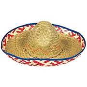 Amscan Party Costume Cinco De Mayo Fiesta Straw Sombrero, 1 Ct. | 7 1/2 x 20, Multicolor