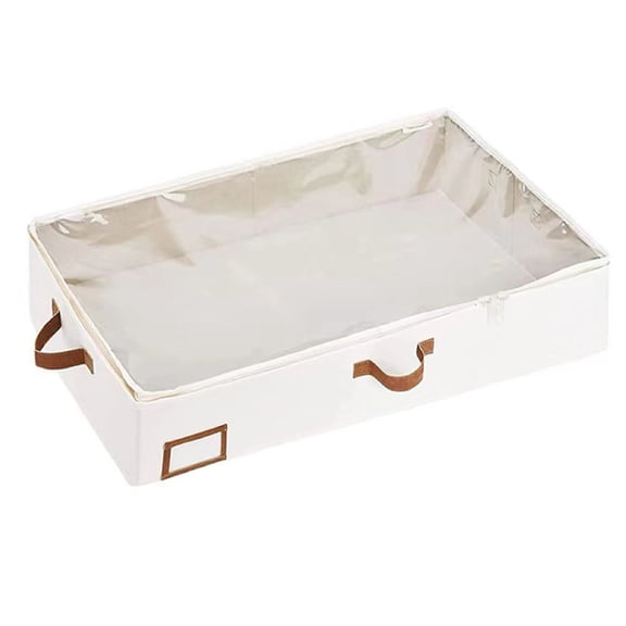 Under Bed Storage Bag Zippered Clothes Organiser Large Capacity Comforter Holder with Clear Window