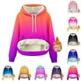 thumbnail image 2 of Sherpa Fleece Lined Hoodies for Women Warm Winter Gradient Pullovers Long Sleeve Sweatshirts Casual Thermal Tops, 2 of 7