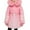 Pink, variant on KAUOD Teen Girls Winter Coats Faux-F𝐮r Hood Parka Coats Puffer Jackets Kids Waterproof Thick Warm down Outwear Clothes