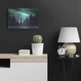 thumbnail image 4 of Luxe Metal Art 'Northern Lights In Winter Forest 3' by Luxe Portfolio, Metal Wall Art, 24"x16", 4 of 8
