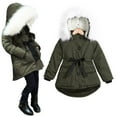 thumbnail image 4 of LFEOOST Cute Winter Warm Jacket Toddler Kids Thick Girls Hooded Windproof Outwear Coat Girls Kids Winter Jacket Army Green 140, 4 of 9