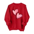 thumbnail image 3 of Qzwdhjm Crew Neck Sweatshirts Women Long Sleeve Pullovers Loose Basic Tops Red XL, 3 of 9