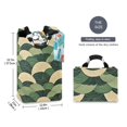 thumbnail image 2 of Yayeee Freestanding Laundry Hamper with Handle Collapsible Large Storage Basket for Clothes, Green Abstract Shapes, 2 of 7