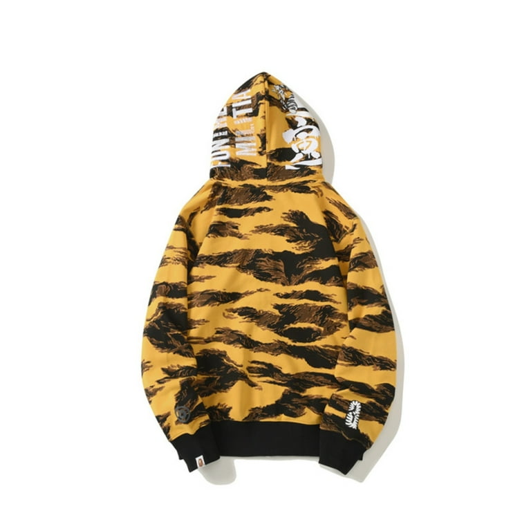 BAPE Hoodie Tiger Embroidery Camo Sweatshirt Hip Hop Jacket Full Zip Up Cardigan Hooded Street Wear Couple outfit for Men and Women XL Walmart