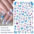 thumbnail image 2 of RV 10 Uds. Pegatinas de uñas de color rosa bosque de mariposas vintage Rojo Verde, 2 of 5