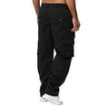 thumbnail image 2 of Diconna Men's Relaxed Fit Straight Leg Cargo Pants Cotton Trousers Long Pants with Pockets Black M, 2 of 3