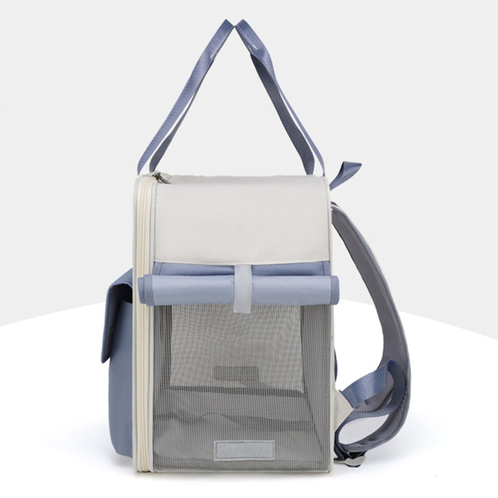Bvdfgk Dog carrier backpack made of oxford fabric, ventilated with handle for outdoor, Blue