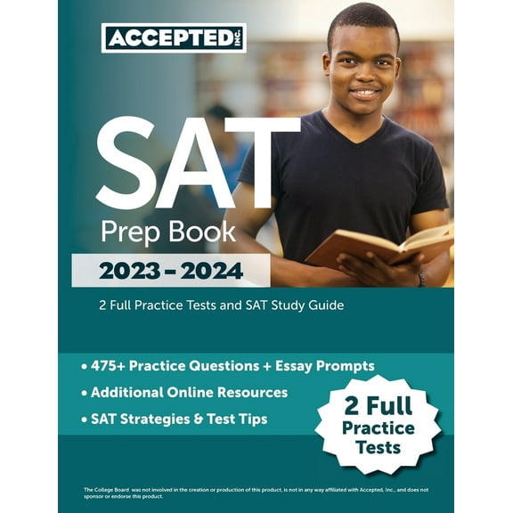 Pre-Owned SAT Prep Book 2023-2024: 2 Full Practice Tests and SAT Study Guide (Paperback) 1637984324 9781637984321