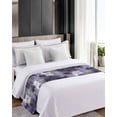 thumbnail image 4 of Xipuska Purple Grey Bed Runners for King Size Bed, Decorative Bed Throws for Foot of Bed, Modern Oil Painted Abstract Art Aesthetics Bed Runner Sofa Throw Bedding Scarf Protector Slipcover, 4 of 6