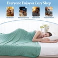 thumbnail image 3 of Cooling Throw Blanket with Double Sided Cold Effect, 90"x90"Lightweight Breathable Cold Comforter Blankets for Hot Sleepers Night Sweats,Green, 3 of 5