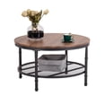 thumbnail image 4 of Zimtown Table Basse pour Salon 2 Niveaux Vintage Table Basse Ronde Grain Noir, 4 of 6