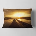 thumbnail image 2 of Designart Wet After Rain Road at Sunset - Landscape Printed Throw Pillow - 12x20, 2 of 5