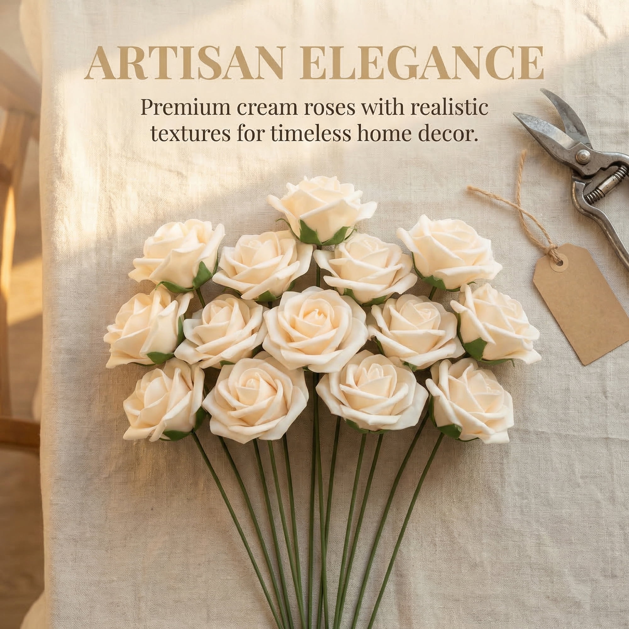 Unique Bargains Artificial Detachable Rose Silk Flower Champagne 7.1"