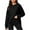 Black, variant on AherBiu Oversized Sweatshirts for Women Crewneck High Low Side Slit Comfy Pullover Long Sleeve Tops