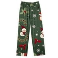 thumbnail image 3 of Lorytime Christmas Pajamas Sets Adults Snowman Long Sleeved Collared Tops Elastic Waist Pants Cozy Winter Loungewear, 3 of 4