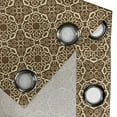 thumbnail image 5 of Ambesonne Victorian Grommet Curtain, Ornate Swirls Curves, 50" x 54", Brown Pale Yellow, 5 of 6